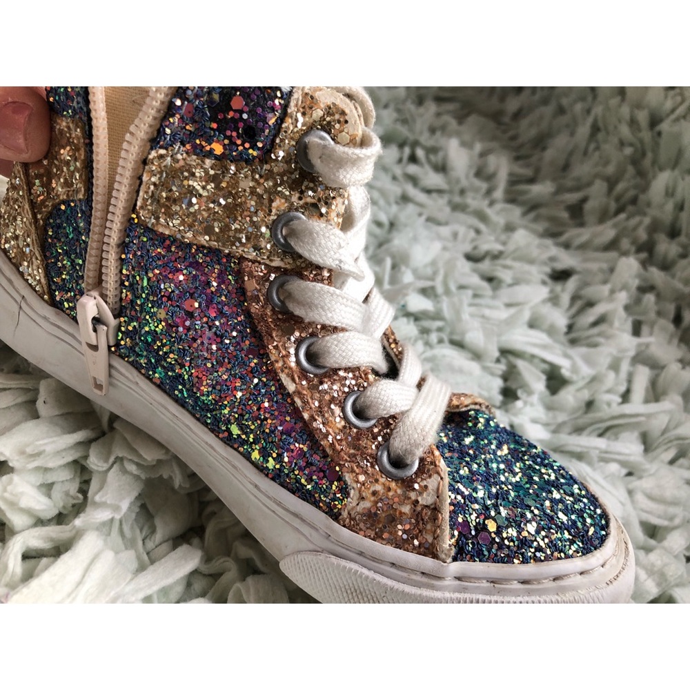 Gap kids rainbow sparkle high tops